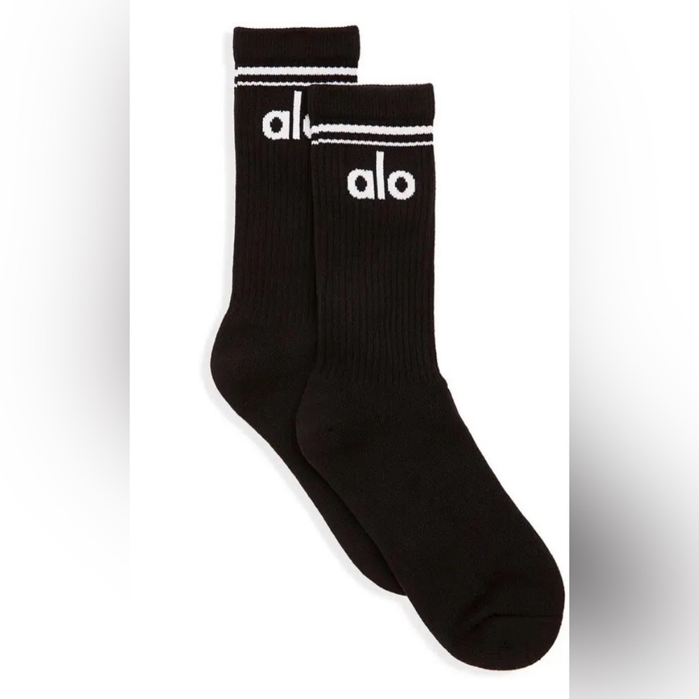 ALO Yoga Black/White Unisex Throwback Socks NWT